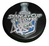 Kent Huskins Autographed San Jose Sharks 2010 Stanley Cup Playoffs Logo Hockey Puck, Proof Photo of Kent Signing for Us.