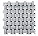 Bianco Carrara White Marble Polished Basketweave Mosaic Tile with Black Dots - 6