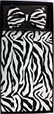 Classy Black and White Zebra Cummerbund and Bow Tie Set with Box