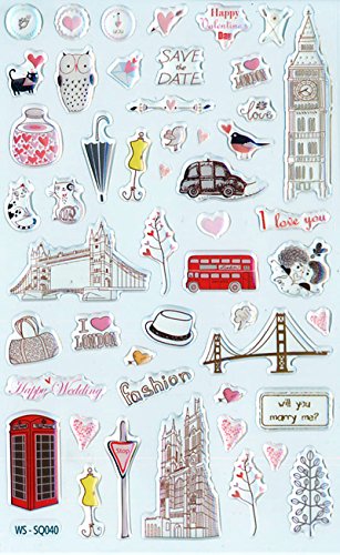 Gel Dimensional Stickers - Cute Lovely London Stickers