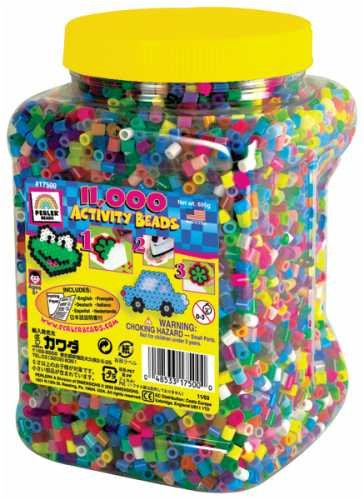 Childrens Toyshop  Toys : Perler Fuse Bead Jars 11,000 Beads/Jar-Multi Mix