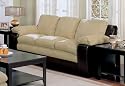 Sofa in Beige Microfiber / Dark Brown - Coaster
