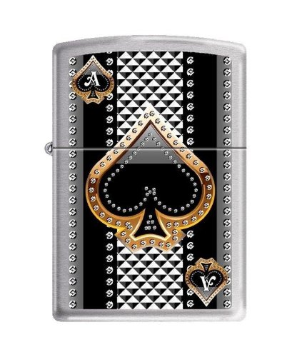 Zippo "Ace of Spades" Brushed Chrome Lighter, 7951