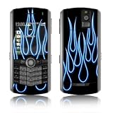 Blue Neon Flames Design VERTICAL CAMERA Original Pearl 8110/ Pearl 8100 Cell Phone Protective Skin Decal Sticker