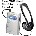 Sony Walkman Compact Portable Lightweight AM/FM Stereo Radio with Convenient Belt Clip & Over the Head Stereo Headphones - Designed for Jogging, Walking, Exercising & Bike Riding