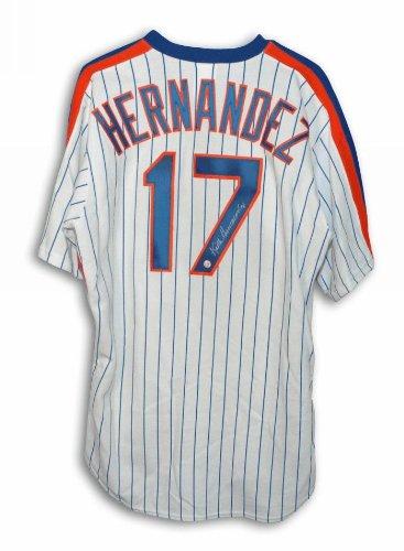 Autographed Keith Hernandez New York Mets White Pinstripe Majestic Jersey