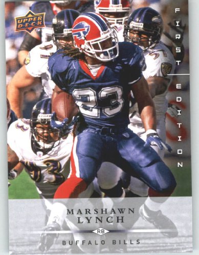 Marshawn Lynch / Buffalo Bills / 2008 Upper Deck First Edition Football Card # 19 / NFL Football Trading Card in Screwdown!