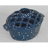 Classic Lattice Top Woodstove Steamer Mister Humidifier - Porcelain coated Cast Iron - BLUE w SPECKLES by Aiden's Hearth