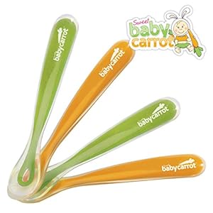 Sweet Baby Carrot Baby Spoons Absolute Highest Quality Ergonomic Design Even The Fussiest Babies & Moms Will Love. The First & Only Spoon Baby & Toddler Will Ever Need. Perfect For Everyday Eating & Feeding Gift Sets Too!