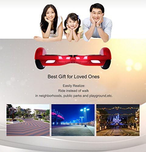 Eyefy Two Wheels Smart Self Balancing Scooters Electric Drifting Board Personal Adult Transporter with LED Light (Red)