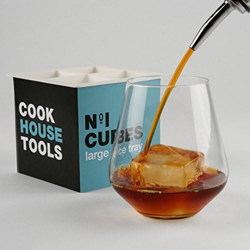 Large Ice Cube Tray - No. 1 Cubes - Silicone Molds for Jumbo Size Cubes - 2 Pack - 2 Inch Cubes-Provided By COOKHOUSE TOOLS