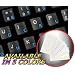 Dvorak Simplified Keyboard Stickers with Blue Lettering on Transparent Background