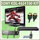 Sony Bravia S-Series KDL-46S4100 46-inch 1080P LCD HDTV + Sony DVD Player w/ Wall Mount Accessory Ki