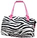 Black/White Zebra Print Overnight Bag Duffel Pink Trim
