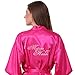 Joytton Women's Satin Kimono Robe with Embroidered Matron of Honor Short