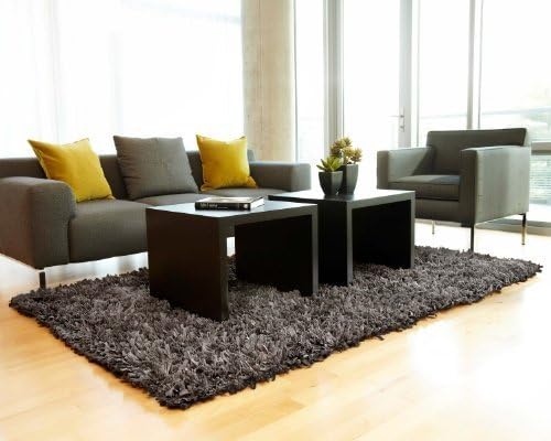 Nautural Fiber Cotton Rug Large 8-Feet by 10-Feet Gray Solid Carpet