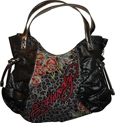 Women's Ed Hardy Purse Handbag Vanessa East West Tote Black California Bag