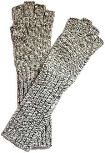 Haieryi Fashion New Womens Ladies Long Knitted Gloves Half Finger Fingerless Winter