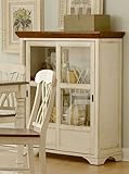 IMAGE OF Curio Storage Cabinet in Antique White with Warm Cherry Top