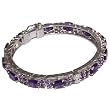 Silver Link Bracelet Multi Gemstone Jewelry Dia 2 inches