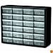 Akro-Mils 10124 24 Drawer Plastic Parts Storage Hardware and Craft Cabinet, 20-Inch x 16-Inch x 6.5-Inch, Black