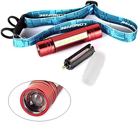 Camping Headlamps RED Mini 2 In1 LED Flashlight 3 Modes Headlamp Q5+6*led 18650 Head Light Torch Headlight Rechargeable