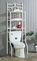 White Metal Bathroom Rack Shelf w/Porcelain Heart