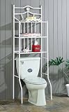 White Metal Bathroom Rack Shelf w/Porcelain Heart