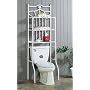 White Metal Bathroom Rack Shelf w/Porcelain Heart