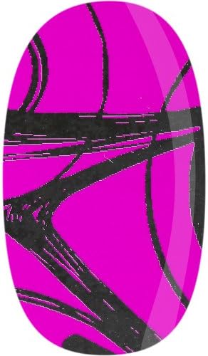 Skinz By Babe Nail-Decals, Silver Foil and Fuchsia, Swirl, 24 Count