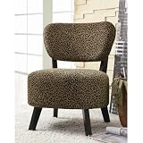 LEOPARD ACCENT CHAIR HOME DÉCOR SET OF 2 PADDED SEATING