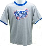 Men`s Chicago Cubs Ash Grey 1876 Retro Ringer Tshirt