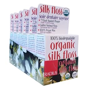 RADIUS 100% USDA Organic Biodegradable Silk Floss with Plant Wax, Round, 50 Meters (Pack of 6)