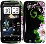 Tmobile HTC Sensation 4g Accessory - Green Flower Designer Hard Case Cover