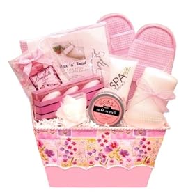 Perfectly Pampered Bath Body Shower Spa Gift Basket for Women and Teen Girls - Valentines Day Gift Idea for Her