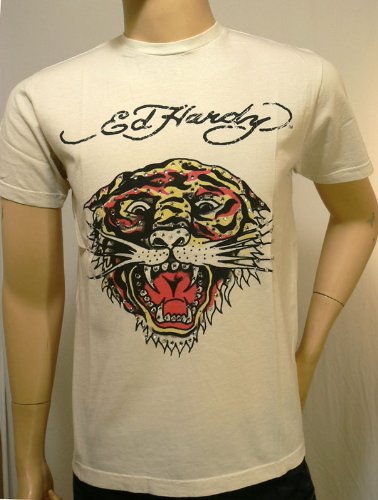 Ed Hardy Men kurzarm T-Shirt Tiger Face studs
