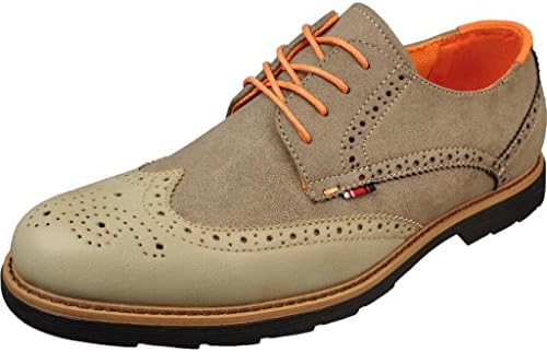 Phat Farm Men's Como Khaki/Orange Wingtip Oxfords