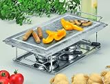 Kela - 66510 - Pierre Chaude - Planche en Pierre - Support Inox et Chrome - 37 x 19 cm