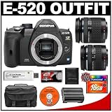 Olympus Evolt E-520 Digital SLR Camera with 14-42mm f/3.5-5.6 Lens + Olympus Zuiko 40-150mm Lens + 16GB Card + BLM-1 Battery + Cameta Bonus Accessory Kit