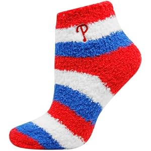 MLB Philadelphia Phillies Women's Fuzzy Sleep Socks, (shoe sizes 6-11)