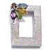 Sterling Silver Cubic Zirconia Rhodium Plated Sand Blasted Pendant with Multi-Color Cubic Zirconia Stones.