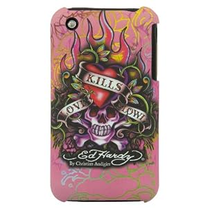 Ed Hardy Tattoo Faceplate Love Kills Slowly iPhone 3G Pink
