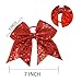 CN 4pcs 7 Inches Large Sequined Cheer Hair bow, Handmade Ponytail Holder Elastic Band Cheerleader Bows for Teen Girls College Sports Hair Accessories