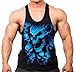 Liquid Blue Skulls Stringer Tank Top Y Back Men's XS-2XL Black