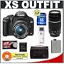 Canon Digital Rebel XS 10.1MP Digital SLR Camera (Black) + Canon EF-S 18-55mm IS Lens + Canon EF 75-300mm III Lens + Spare LP-E5 Battery + 4GB Card + Gadget Bag