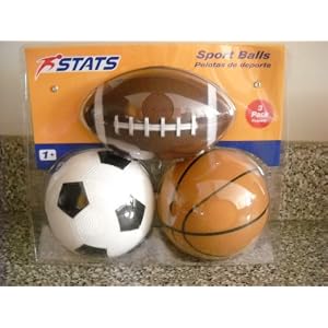 3 Pack Sport Balls(Football, Soccer Ball, & Basketball