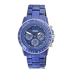 Fossil Damen-Uhren Chronograph Sport Aluminium Blau CH2710