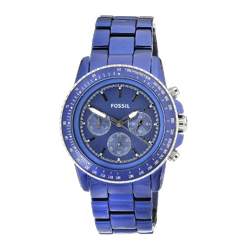 Fossil Damen-Uhren Chronograph Sport Aluminium Blau CH2710