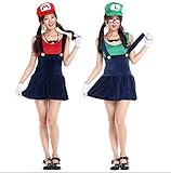 【ノーブランド品】 レディースコスプレ マリオ ルイージ (F, マリオ)