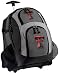 Texas Tech Rolling Backpack Deluxe Gray TTU Red Raiders - Our Best Backpacks Bags with Wheels or School Trolley Bags Carry-Ons - Unique Gifts